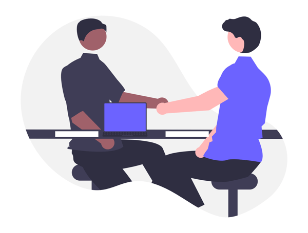 Sviluppatore e cliente si stringono la mano