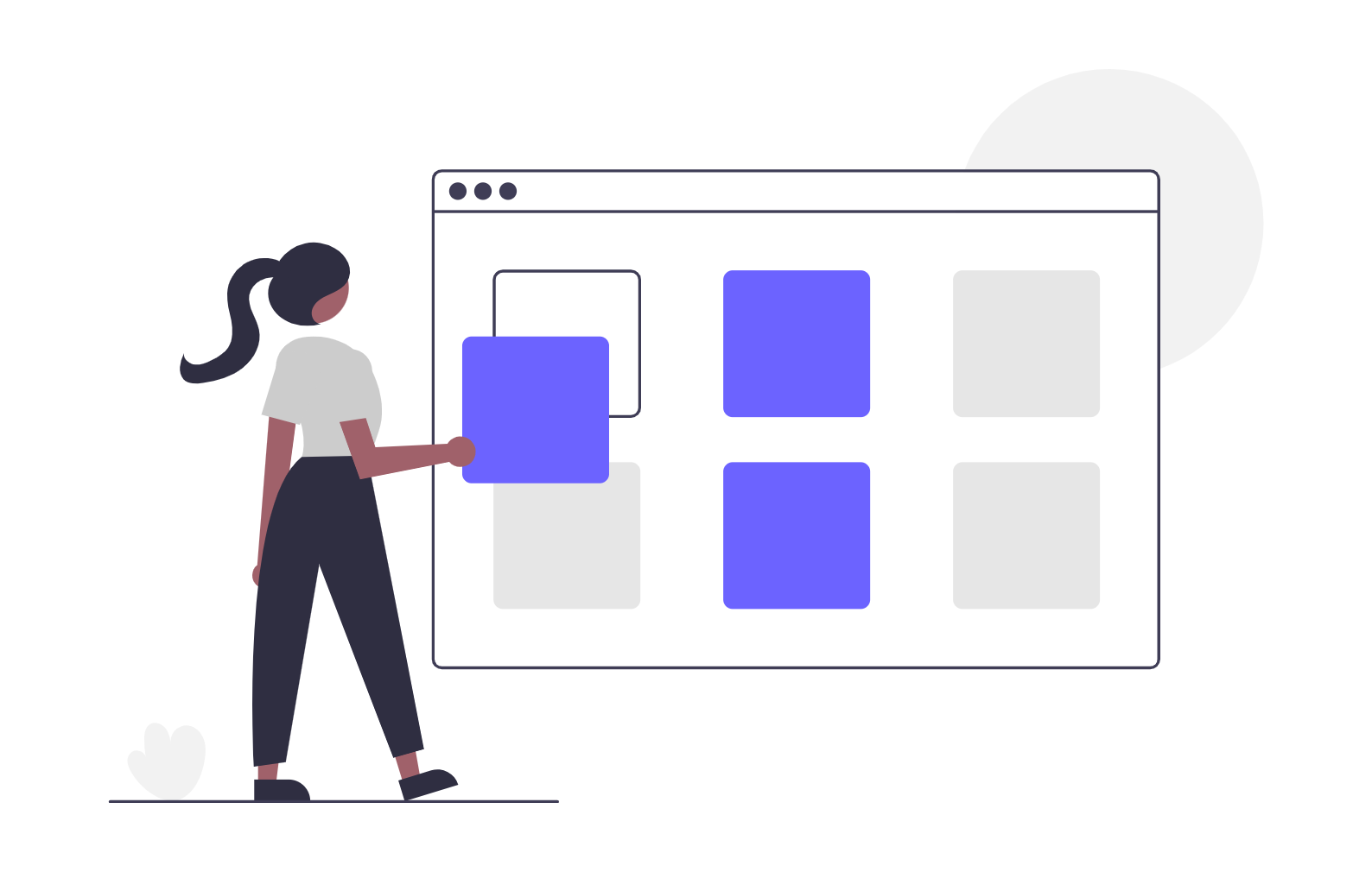 Una ragazza crea un sito web semplice